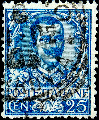 Италия 1901 год . Виктор Эммануил III . 25c . Каталог 3,25 фунта.